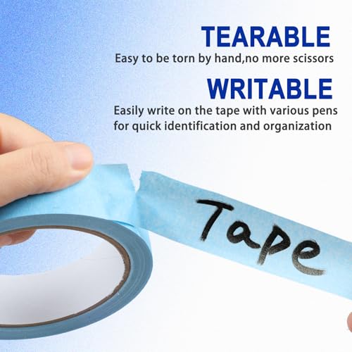 2 Pack Light Blue Painters Tape - Sky Blue Masking Tape 1 Inch Wide - Multi-Surface, Smart Adhesion, Indoor & Outdoor - Paint Tape for DIY, Labeling, Art, Car, General Purpose - 180FT Total - color: Light Blue