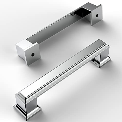 Amerdeco 10 Pack Polished Chrome Cabinet Pulls 3 Inch(76mm) Hole Center Cabinet Hardware Kitchen Cabinet Handles for Bathroom Drawer Pulls Dresser Pulls ZH0001 | Cabient Hardware Kitchen Cabinet Handles for Bathroom Drawer Pulls Dresser Pulls ZH0001 - col