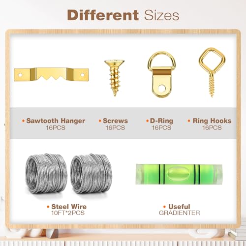 Picture Hanging Kit, 322Pcs All-in-One Picture Hanging Hardware