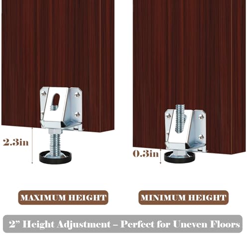Heavy Duty Leveling Feet, 4 Pack Adjustable Furniture Levelers with 1320LB Capacity, 2" Height Adjustment, No-Flip Furniture Installation – Hex Nut Design for Flawless Leveling - color: Silver