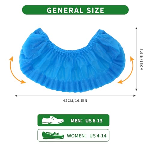 50/100/200 Pack Non-Woven Shoe Covers Disposable for Indoors - color: Blue