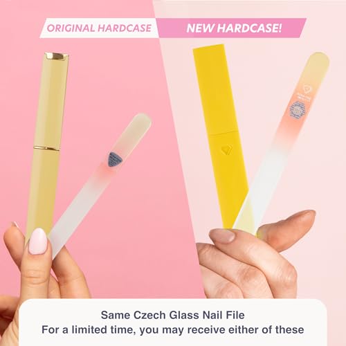 Bona Fide Beauty Czech Glass Nail File with Case, Gold Orange Nail Filer - color: Gold Orange