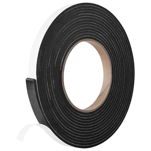 Kikerike Self Adhesive Foam Tape Weatherstrip 1/2In x 1/8In x 13Ft High Density Foam Insulation Strips Seal Weather Stripping with Strong Adhesive for Door and Window Sound Isolation Soundproofing - size: 1/2in x 1/8in x 13Ft