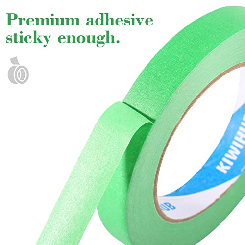 Green Painters Tape,0.7" x 60 Yards x 3 Rolls (180 Yards Total) - - color: Green, size: 0.7", 60 yards