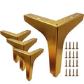 6 Inch Furniture Legs, Set of 4 Metal Furniture Legs Modern Triangle Feet Luxury Gold for Sofa Cabinet Cupboard Couch Chair Ottoman - color: Gold, size: 6 Inch