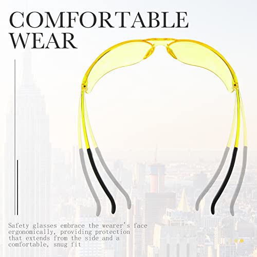 12 Pack Safety Glasses Bulk for Men Women, Tinted Safety Glasses, Amber - color: Amber
