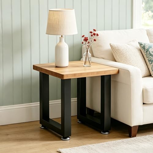 16 Inch Metal Bench Legs Set of 2, Heavy Duty Steel Coffee Table Legs, DIY Furniture Feet with Screws and Adjustable Foot Pads - size: H16" Square