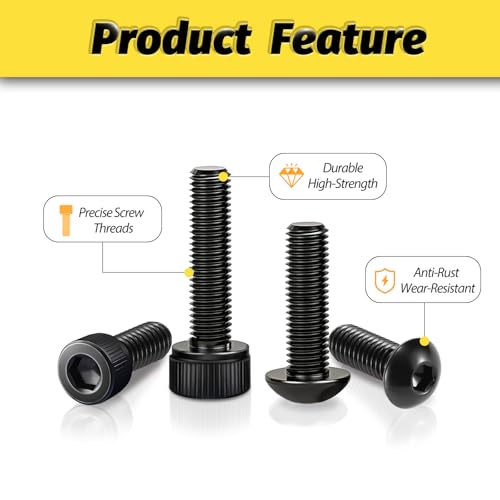 KADRICK 2240PCS M3 Screw Assortment,Hex Socket Button & Cap Head M3 Screws - size: M3 2240Pcs 4-35mm