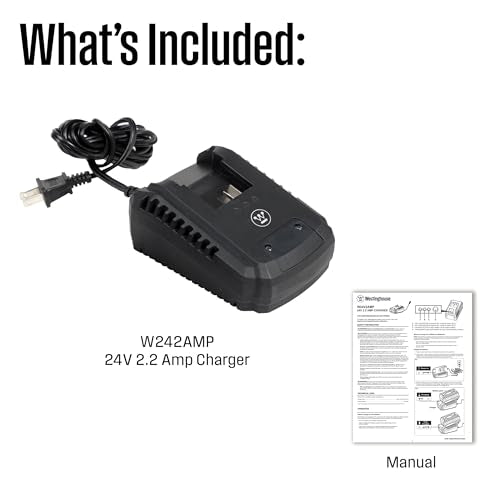 Westinghouse W24V2AMP 24 Volt 2.2 Amp Fast Charger, 120V, Universal 24V Lithium-ion Battery Charger, Compatible with Westinghouse 24V Batteries (W24V2AH, W24V4AH, W24V5AH, W24V8AH 24V) - style: Single Port Fast Charger