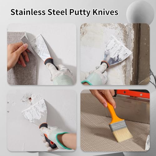 14Pcs Drywall Knife Set, Mud Pan for Finishing and Patching