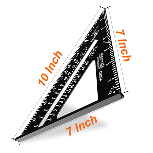 Mecurate 7-Inch Die-Cast Aluminum Triangle Rafter Square - color: 7" Carpenter Square