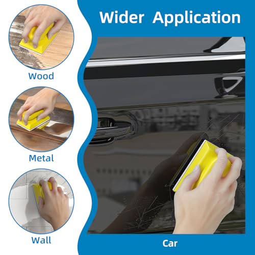 BURMONG Sanding Sponge Set, Reusable 3×4 Inch Wet Dry Foam Sanding Blocks for Wood, Furniture, Metal & Drywall (120-600 Grit Set)