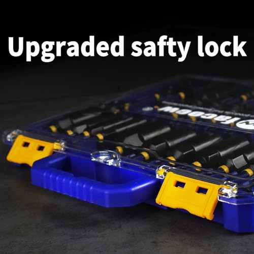 Facoow 55PCS Impact Nut Driver Set Magnetic, SAE & Metric Nut Drivers | Cr-V CNC Machined Deep Nut Drivers Set, S2 Impact Bits, Socket Adapters, Wing Nut Driver,