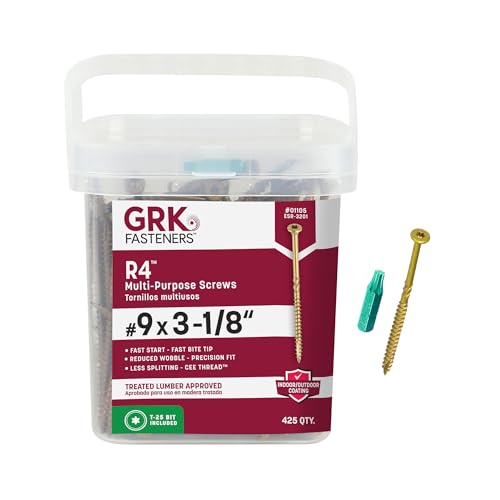 GRK Fasteners R4™ #9 x 3-1/8" Multi-Purpose Framing Screws, 425 PCS - size: #9x3-1/8" 425 count