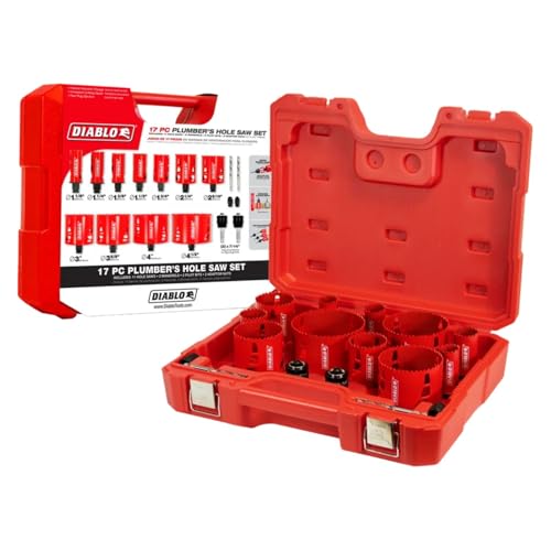 Diablo Bi-Metal Hole Saw Set for Plumbers - 2-3/8" Cutting Depth - size: 17-Piece, style: For Plumbers