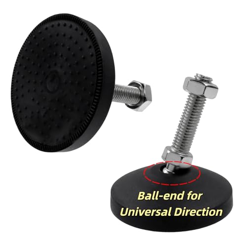 M12 Leveling Feet 880 Lb Capacity, 3.2 Inches Height - 3 Inches Base, 4Pcs - color: Black, size: D80xM12xH50mm