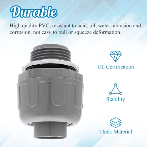 6Pcs 3/4 Inch NPT Liquid Tight Connector - color: 6, size: 3/4 Inch (180 Degree)