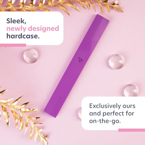 Bona Fide Beauty Czech Glass Nail File with Protective Case (Gold Violet) | Genuine Bohemian Czech glass nail file for natural nails, reusable etched fine grit nail filer, easy to wash, sustainable - color: Gold/Violet