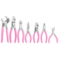 WORKPRO 7-piece Pliers Set, Pliers Tool Set with Comfort Grip - Pink Ribbon - color: Pink