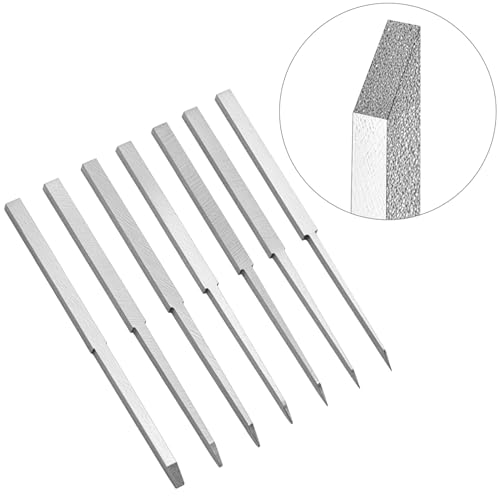 QWORK Model Scriber Resin Carved Scribe Line Scribing Tool, Chisel Set with Tungsten Steel Blades - 7 Sizes (0.1 to 2.0 mm), for Scale Model, Carving Cutting