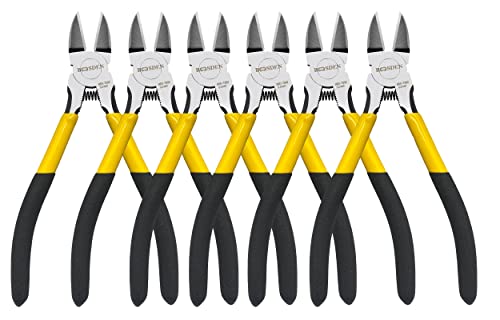 BOOSDEN Wire Cutter 6.5 inch Cutting Pliers Diagonal Cutter Snipper 6 Pack - size: 6.5"- 6 Pack