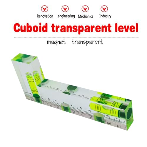 Transparent acrylic T-shaped integrated level with printed scale, high-precision bubble level, 120 * 51 * 13mm (L-shaped) - color: L-shaped