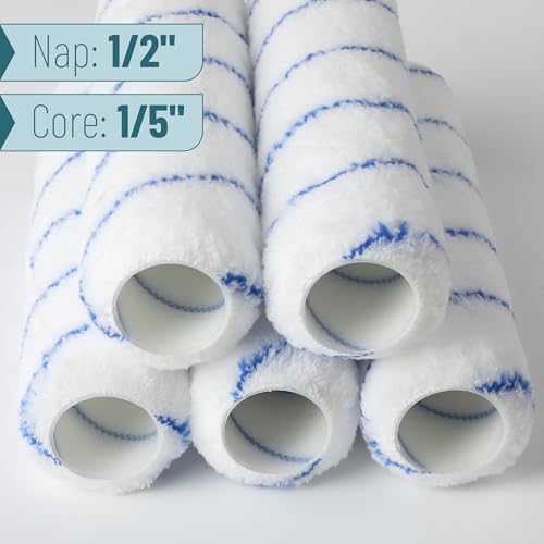 Bates- Paint Roller Covers, 9", Blue Stripes, 5 Pack, Covers for Paint Rollers 9 Inch, 9 Inch Paint Roller Covers, Paint Roller Cover, Paint Roller Covers 9 Inch, Large Paint Roller Covers - color: Blue Stripes, size: 9 Inch, 5 Pack
