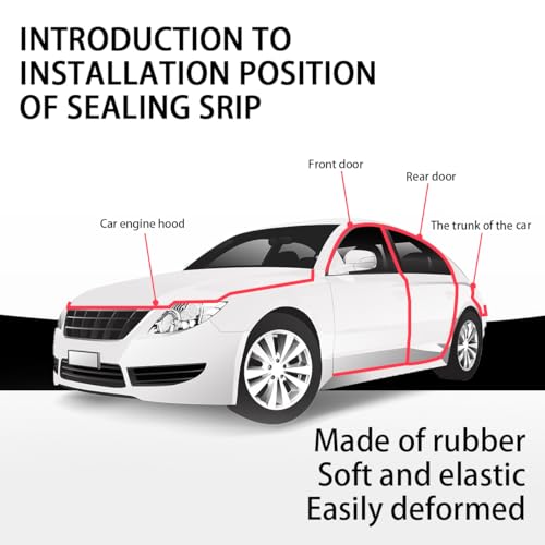 52.49ft Car Door Seal Strip, Self Adhesive Weather Stripping - size: 52.49FT