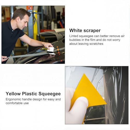 SINGARO Car Window Film Kit, 5PCS Car Glass Protective Window Wrap Tinting Privacy Film Tools, Including Vinyl Scraper, Felt Scraper, Cutter with Blade, Film Cutter, Spray Bottle - color: 5pc