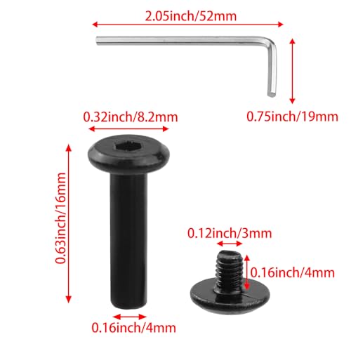 M3 x 16mm Black Binding Post Screws, 20 Sets - size: M3 x 16mm