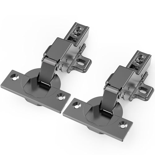 Chibery 20 PCS Inset Soft Close Hinges, Clip ON Plate, 105 Degree, Silent Hydraulic, Self Closing, Black Frameless European Concealed Hinge for Kitchen Cabinet Door, Wardrobes, and Bookcases - color: Inset, size: 20 Pack