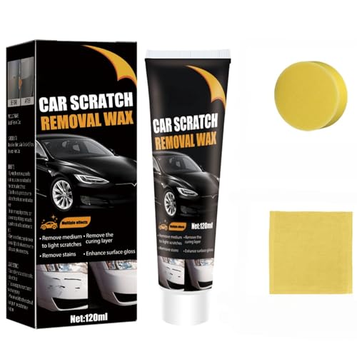 2026 New Car Scratch Removal Wax, Scratch Remover for Vehicles, Upgrade Car Scratch Remover for Deep Scratches, Car Polishing Wax Scratchs Remover Cars Paint Scratchs Repair Kit Wipe Sponge