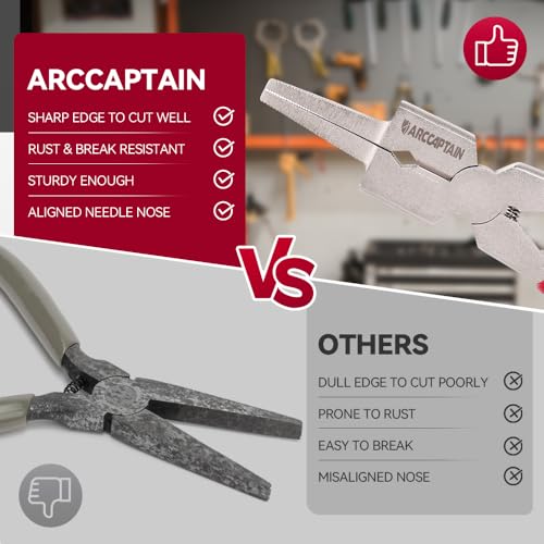 ARCCAPTAIN Professional 8" Welding Pliers, Sharp MIG Plier - style: Standard