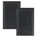 2-Pack Classic Beadboard Natural Bamboo Fiber Single Blank Wall Plate - color: Black, size: 1 Blank 2PK