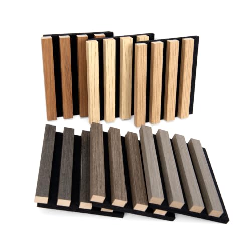 Art3d Soundproof Wood Slat Wall Panel, 6 x 4.7 in, 6 Sample Packs, 6 Colors - color: Sample, size: 6pcs - 6" x 4.7"