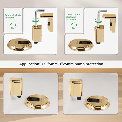PANALI Magnetic Door Stopper, Windproof Door Stop, 1 Pack - color: Bright Gold
