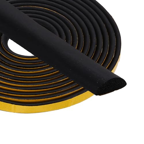 PATIKIL 16.4FT Solid Rubber Weather Stripping, 2Pcs 3/5" W x 2/7" H Self Adhesive D Shape EPDM Rubber Seal Strip Gasket for Door Frame Window Insulation RVs Furniture Cabinets, Black - size: 16.4FT x 3/5"W x 2/7"H