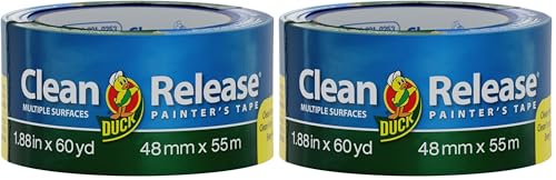 Duck Painter's Tape, Blue, 1.88-Inch x 60-Yard | Clean Release | Pack of 2 | Model 240195 - size: 1.88 Inch x 60 Yards