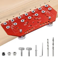 2-in-1 Shelf Pin Jig and Hinge Jig, Aluminum Adjustable Shelf Pin Drilling Jig for 5mm and 1/4" Straight Holes Shelf Peg Hole Jig for DIY Cabinet Woodworking and Home Improvement