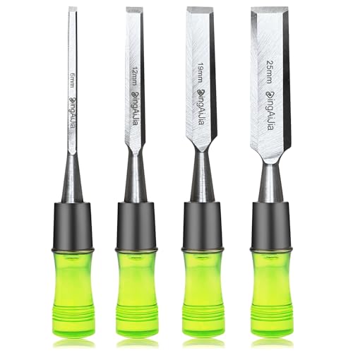 4 Pcs Wood Chisel Set for Woodworking (1/4", 1/2", 3/4", 1")