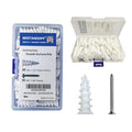 Self Drilling Plastic Drywall Anchors with Stainless Steel Screws Assortment Kit 100PCS, 50 Plastic Anchors and 50 Flat Head Screws, Dry Wall Anchors (100, #8) - size: #8