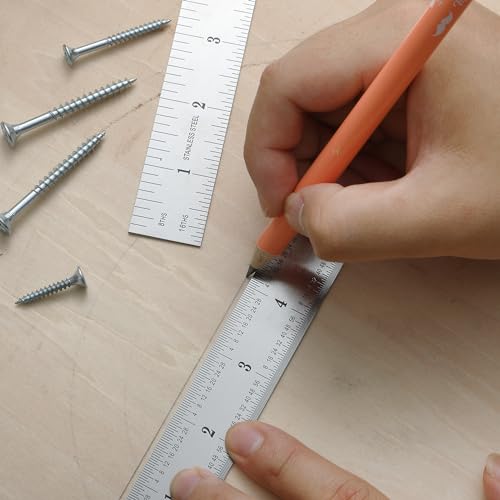 Mr. Pen- Machinist Ruler, 6 Inch, 2 Pack, Stainless Steel Imperial - style: 6 inch, 2 Pack 1/8-1/64 Graduation