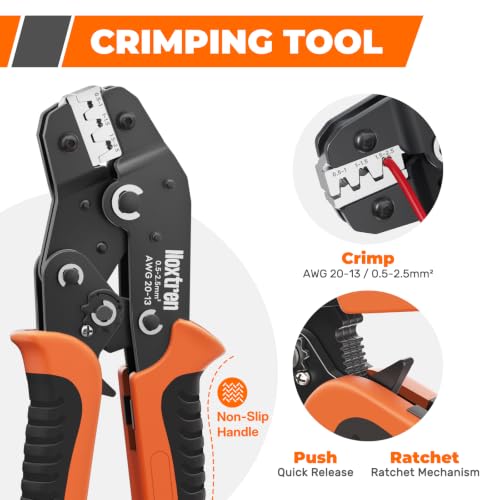 360PCS Waterproof Electrical Connectors with Ratcheting Crimper - size: 360