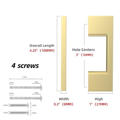 10 Pack 3 Inch(76mm) Cabinet Pulls Brushed Gold Kitchen Cabinet Handles Zinc Alloy Drawer Pulls Solid Cabinet Hardware - color: Brushed Gold, size: 3'' Hole Center(76mm)