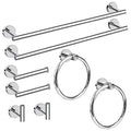 Cilee 8 Piece Polished Chrome Bathroom Hardware Set, 24inch Towel Bar Set - color: Polished Chrome