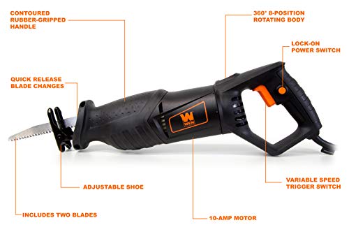 WEN 3630 10-Amp 8-Position Variable Speed Reciprocating Saw - size: Corded