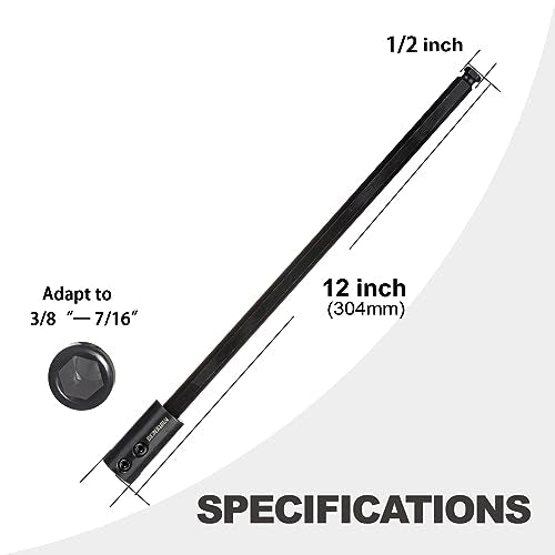 GEINXURN Tools Hole Saw Extension Chuck, 12-Inch x 1/2-Inch Hex Shank Reducing Locking Impact Extension - size: GEC012HS