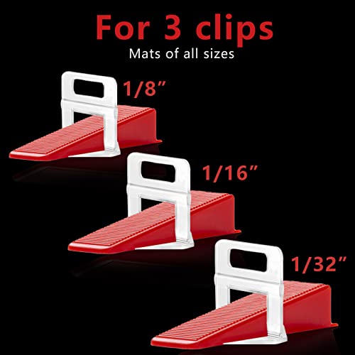 Reusable Leveling Wedges,Reusable Tile Leveling System Wedges for 1/8" Spacers,1/16" Spacers,1/32" Spacersand Tile Leveling System Kit,for Tile Leveler Installation(1000Pcs, Red)