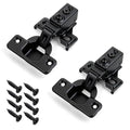 Mousike 2 Pack (1 Pair) Soft Close Cabinet Hinges, 1/2 Overlay Soft Close Hinges for Kitchen Cabinet, Stainless Steel, Built-in Damper, 100 Degree Opening Angle, 6 Way Adjustment - color: Black, size: 2 Pack