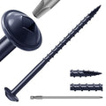 Pocket Hole Screws #8 x 2-1/2" (206Pcs) 2lb. Carbon Steel, Blue, Washer Head, Coarse Thread, Square Drive,150MM Drive Bit Included - color: Blue, size: #8 x 2-1/2"